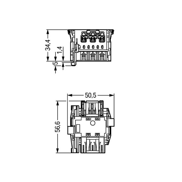 Linect® T-connector 3-pole Cod. A white image 4