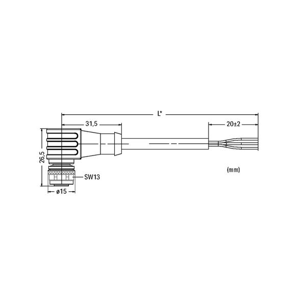Sensor/Actuator cable M12A socket angled 5-pole image 2