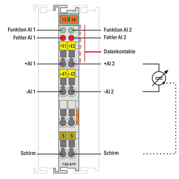 2-channel analog input ±10 VDC Differential input light gray image 3