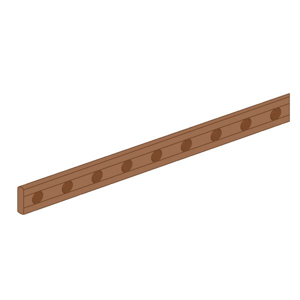 ALPHA 630 UNIVERSAL copper busbar L=1300 mm 30 x 10 mm, drilled image 1