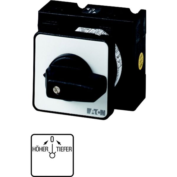 Reversing switches, T3, 32 A, centre mounting, 3 contact unit(s), Contacts: 5, 45 °, maintained, With 0 (Off) position, with spring-return from both d image 3