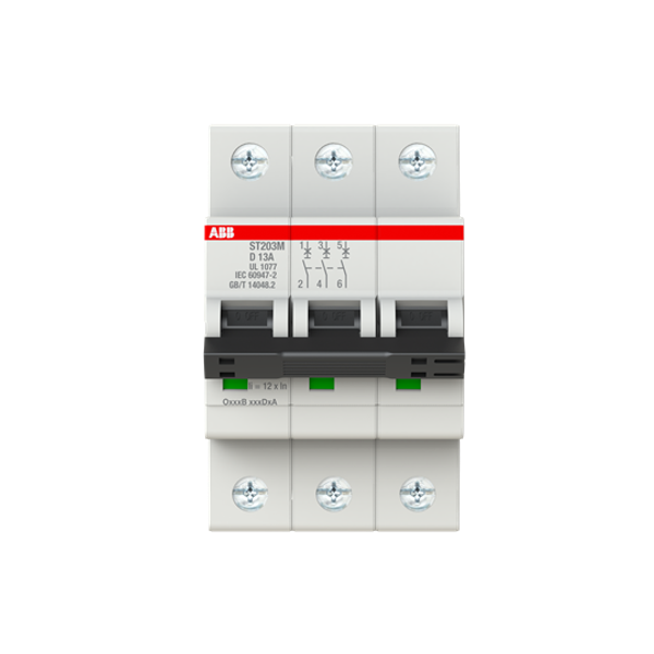 ST203M-D13 Miniature Circuit Breaker - 3P - D - 13 A image 1