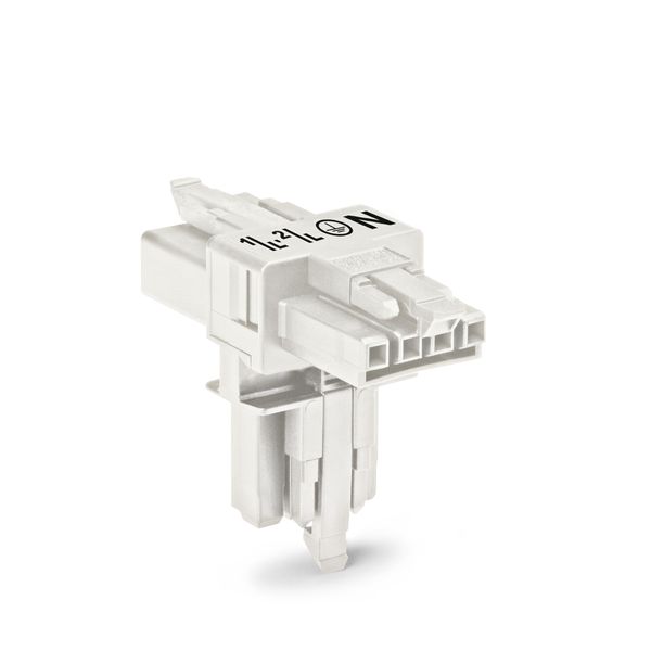 T-distribution connector 4-pole Cod. A white image 1