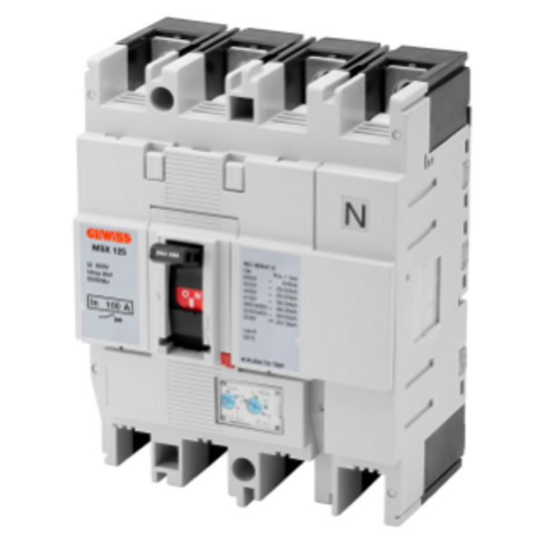 MSX 125 - MOULDED CASE CIRCUIT BREAKERS - ADJUSTABLE THERMAL AND ADJUSTABLE MAGNETIC RELEASE - 65KA 4P 20A 690V image 1