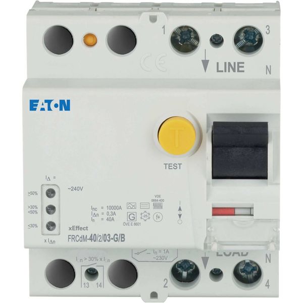Digital residual current circuit-breaker, all-current sensitive, 40 A, 2p, 300 mA, type G/B image 1