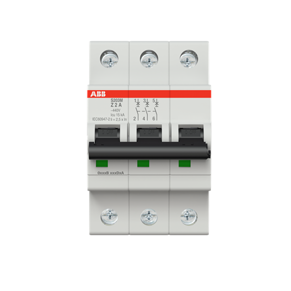 S203M-Z2 Miniature Circuit Breaker - 3P - Z - 2 A image 5