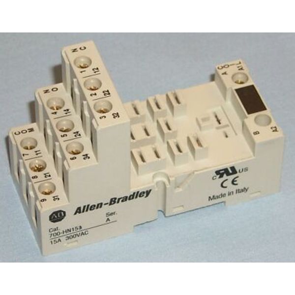 Socket, 11-Blade, Guarded Screw Terminal, Panel or DIN Rail Mount image 1