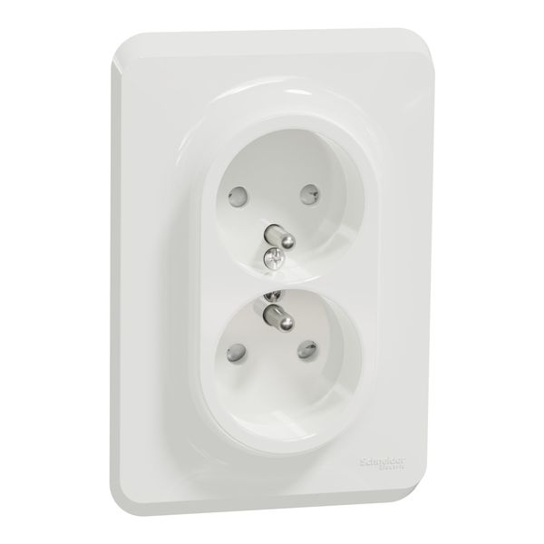 Double socket French 2P+E 16A screw image 2