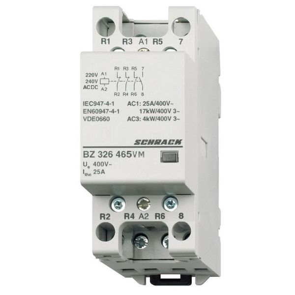 Modular contactor 25A, 1 NO + 3 NC, 230VACDC, 2MW image 1