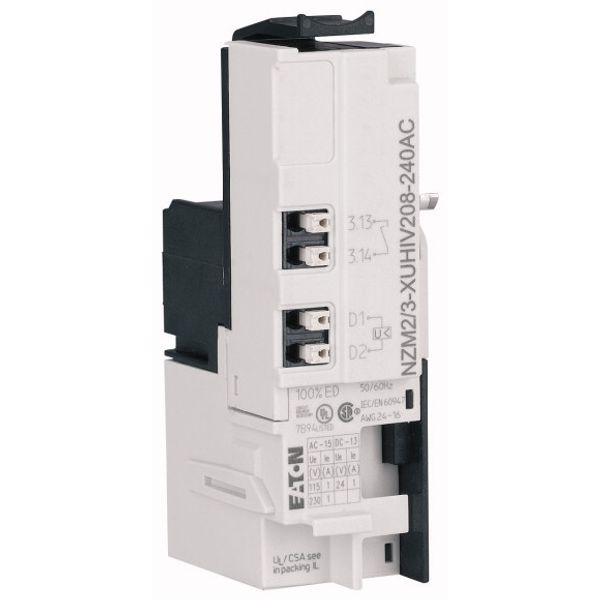 Undervoltage release for NZM2/3, 1 early-make auxiliary contact, 2NO, 18DC, Push-in terminals image 2