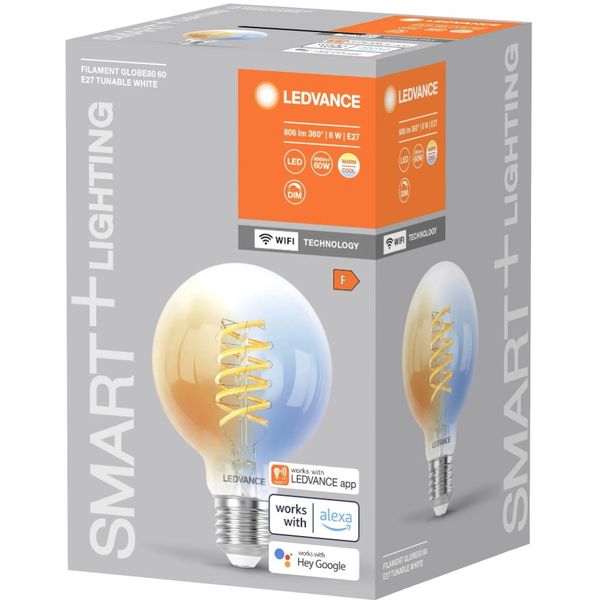 Smart+ Wifi Filament Globe Tunable White 2700K E27 image 1