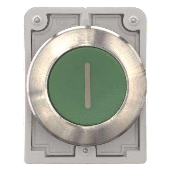 Pushbutton, RMQ-Titan, flat, maintained, green, inscribed, Front ring stainless steel image 3