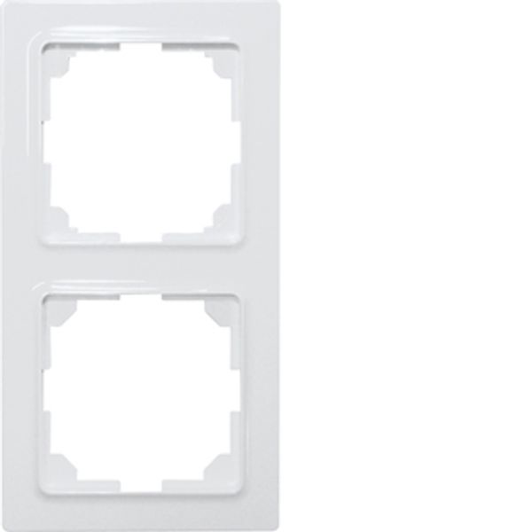 Double universal frames in E-Design55, pure white glossy image 1