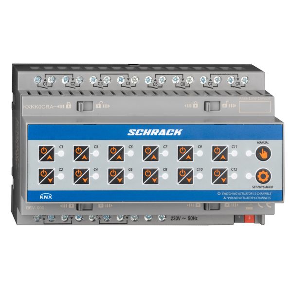 KNX Combi-switching/blind-actuator, 12/6-gang, 16A, 230V AC image 3