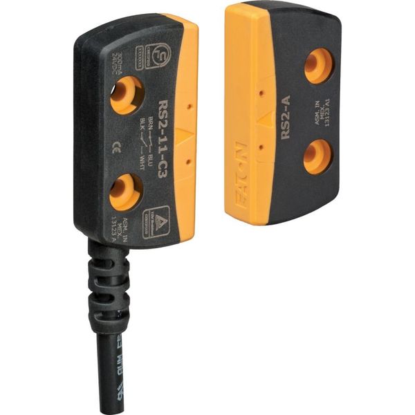 Safety switch, RS, 1 N/O, 2 NC, Reed contacts, Ue 24 V DC, -10 - +55 °C, Plastic, Connecting cable 150 mm with plug connection M12 x 1, Sn 8 - 19 mm image 8