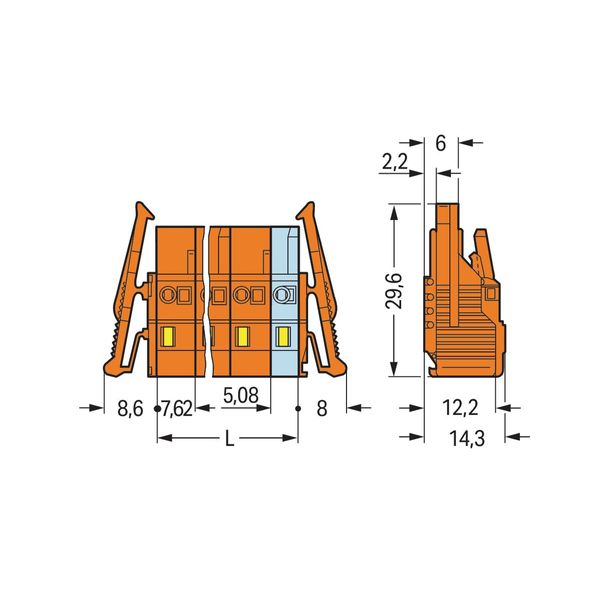 1-conductor female connector CAGE CLAMP® 2.5 mm² orange image 3