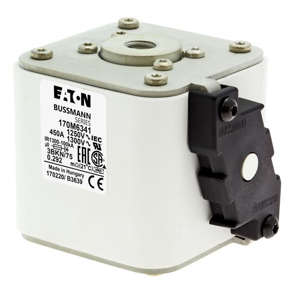 Fuse-link, high speed, 450 A, AC 1250 V, size 3, 76 x 92 x 76 mm, aR, IEC, UL, single indicator image 17