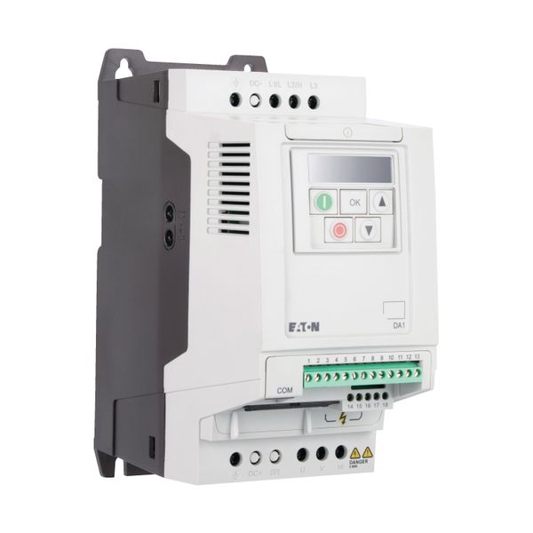 Variable frequency drive, 230 V AC, 1-phase, 4.3 A, 0.75 kW, IP20/NEMA 0, Radio interference suppression filter, 7-digital display assembly image 8