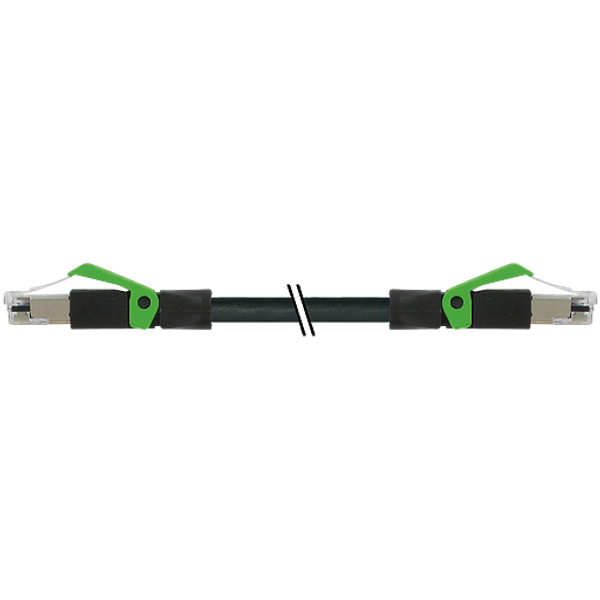 RJ45 male 0°/RJ45 male 0° PUR 1x4xAWG22 shielded bk+dragch 80m image 1