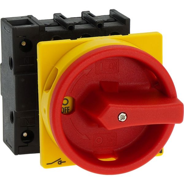 Main switch, P1, 32 A, flush mounting, 3 pole + N, Emergency switching off function, With red rotary handle and yellow locking ring, Lockable in the 0 image 20