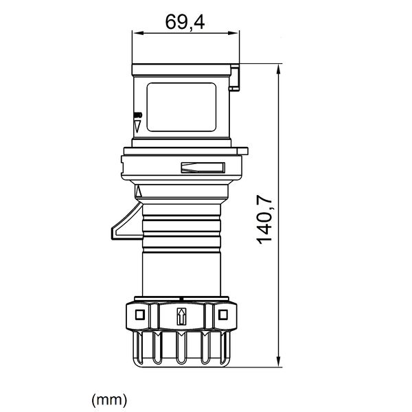 CEE-Plug, with phase inverter, 5-pole, 32A, 400V, IP44 image 4