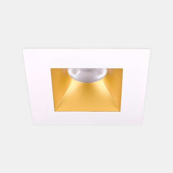 Downlight Play Deco Symmetrical Square Fixed 6.4W LED warm-white 2700K CRI 90 14.3º ON-OFF White/Gold IP54 518lm image 1