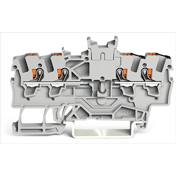 Double potential terminal block with push-button 1.5 mm² gray image 2