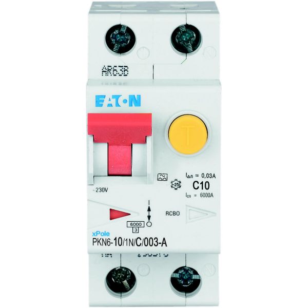 RCD/MCB combination, 10 A, 30 mA, MCB trip characteristic: C, 1p+N, RCD trip characteristic: A image 20