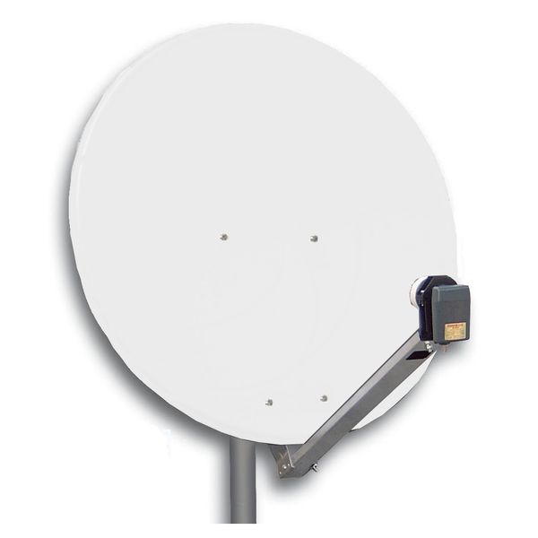 SAT Antenna  80/75cm, Alu, 39dB, foldable feed-arm, white image 1