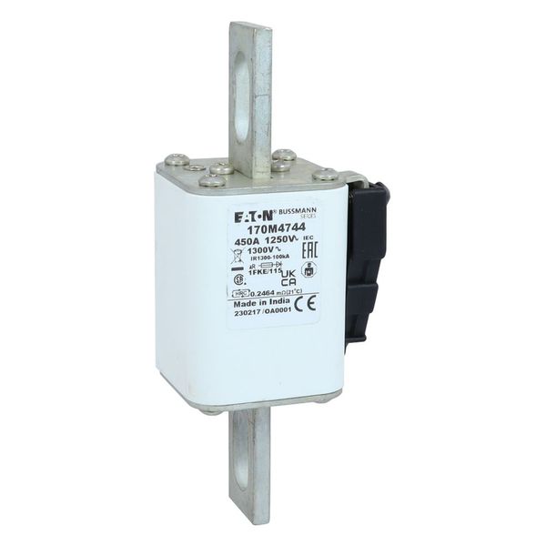 Fuse-link, high speed, 450 A, AC 1250 V, size 1, 53 x 69 x 160 mm, aR, IEC, UL, single indicator image 25