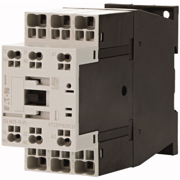 Contactor, 3 pole, 380 V 400 V 11 kW, 1 N/O, 1 NC, RDC 24: 24 - 27 V DC, DC operation, Push in terminals image 2