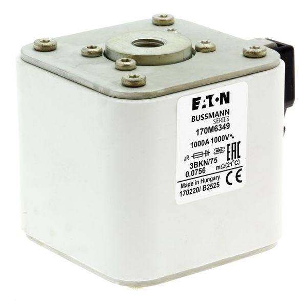 Fuse-link, high speed, 1100 A, AC 1000 V, size 3, 76 x 92 x 76 mm, aR, IEC, UL, single indicator image 5