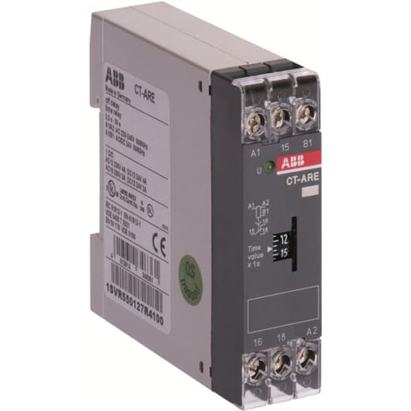 CT-ARE Time relay, true OFF-delay 1c/o, 0.3-30s, 24VAC/DC, 220-240VAC image 2
