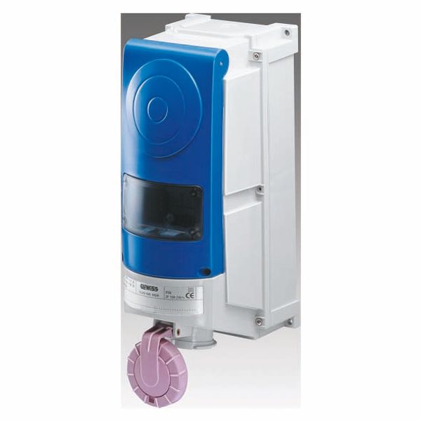VERTICAL FIXED SOCKET OUTLET - WITH BOTTOM - SAFETY TRANSFORMER - FOR HEAVY-DUTY USE - 2P 160VA SELV - IP66 image 2