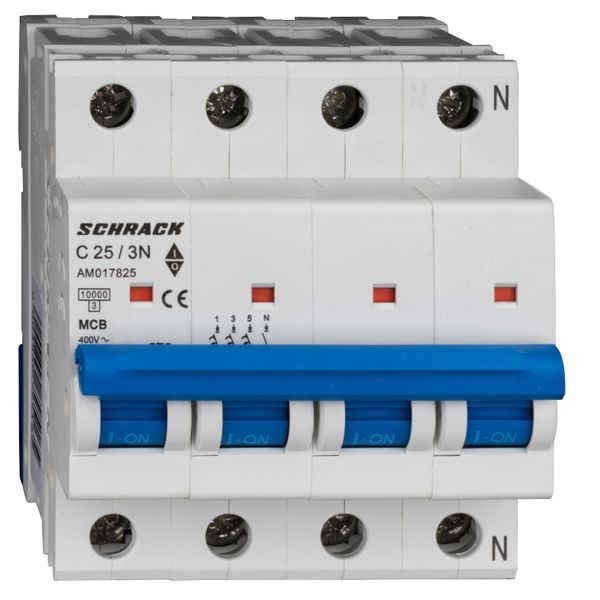 Miniature Circuit Breaker (MCB) AMPARO 10kA, C 25A, 3+N image 2