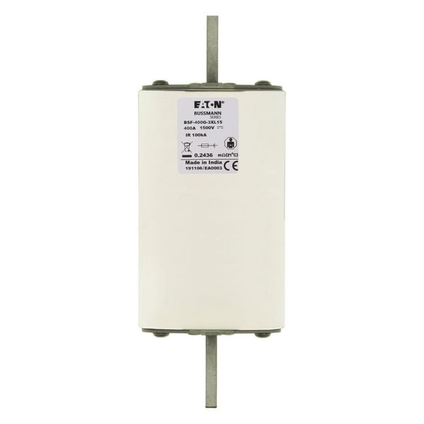 Fuse-link, high speed, 400 A, DC 1500 V, 3L, 75 x 75 x 205 mm, gBat, IEC, blade connection image 11