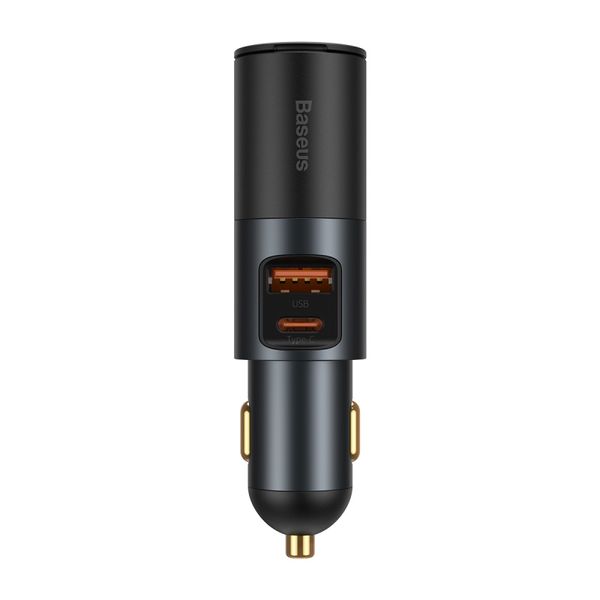 Car Quick Charger with Cigarette Lighter Port 12-24V 120W USB + USB-C, Gray image 5