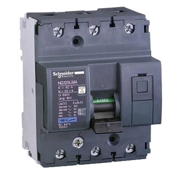 Miniature circuit-breaker, Acti9 NG125LMA, 3P, 40 A, MA curve, 50 kA (IEC 60947-2) image 3