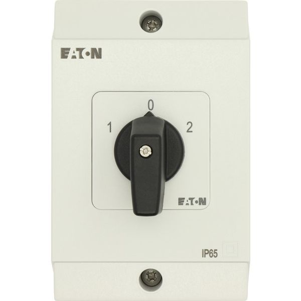 Reversing switches, T3, 32 A, surface mounting, 3 contact unit(s), Contacts: 5, 60 °, maintained, With 0 (Off) position, 1-0-2, Design number 8401 image 4