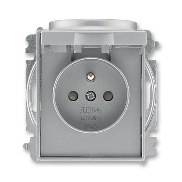 5519E-A02397 36 Socket outlet with earthing pin, shuttered, with hinged lid image 1