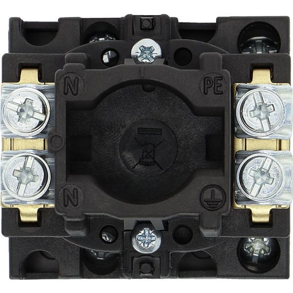 Main switch, T0, 20 A, flush mounting, 1 contact unit(s), 2 pole, STOP function, With black rotary handle and locking ring, Lockable in the 0 (Off) po image 30