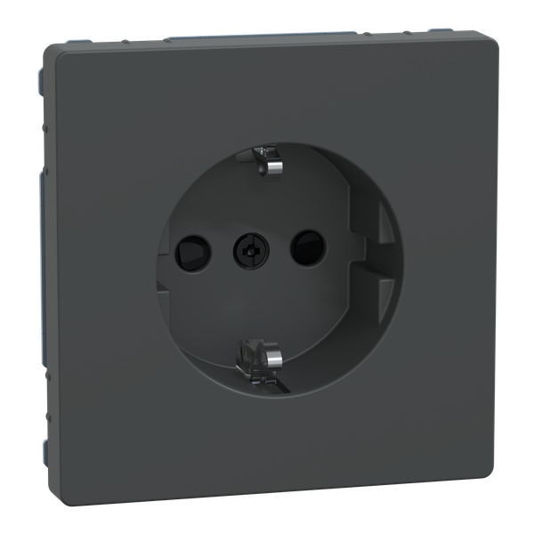 SCHUKO socket-outlet, shutter, screwless terminals, anthracite, System Design image 4