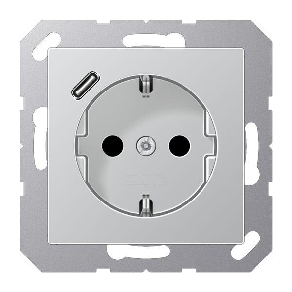 SCHUKO socket with USB type C A1520-18CAL image 1