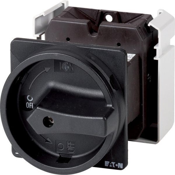 Main switch, T5B, 63 A, rear mounting, 1 contact unit(s), 2 pole, STOP function, With black rotary handle and locking ring, Lockable in the 0 (Off) po image 3