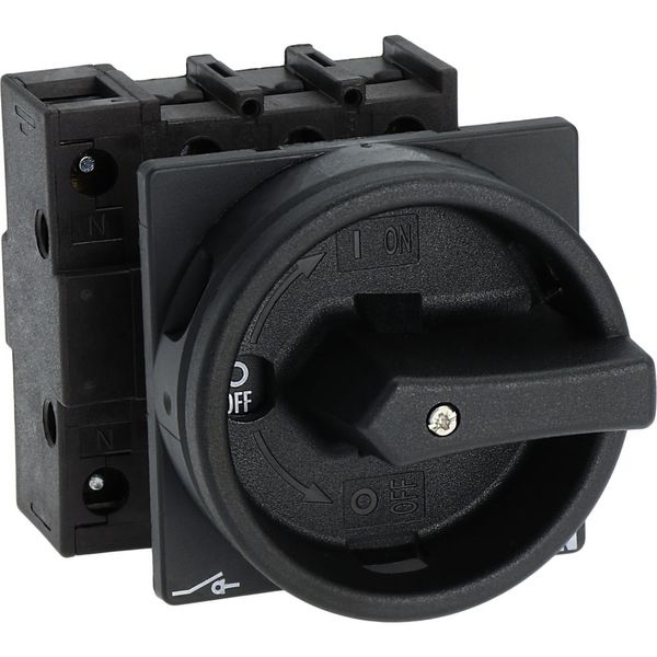 Main switch, P1, 25 A, flush mounting, 3 pole + N, STOP function, With black rotary handle and locking ring, Lockable in the 0 (Off) position image 20