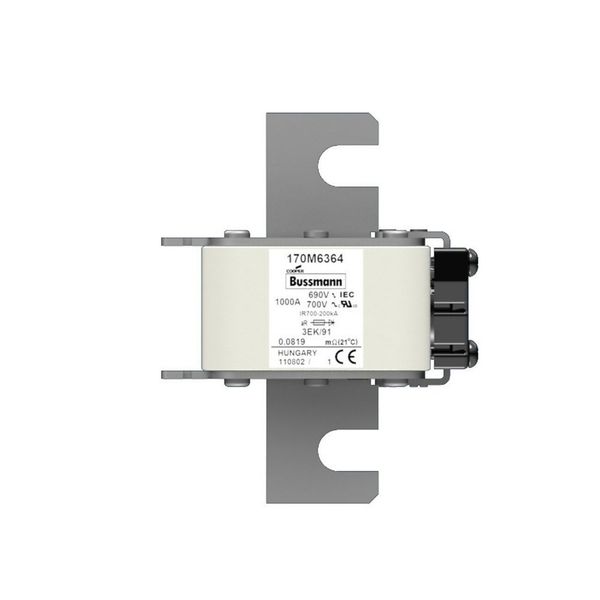 Fuse-link, high speed, 1250 A, AC 690 V, size 3, 76 x 92 x 126 mm, aR, IEC, single indicator image 12