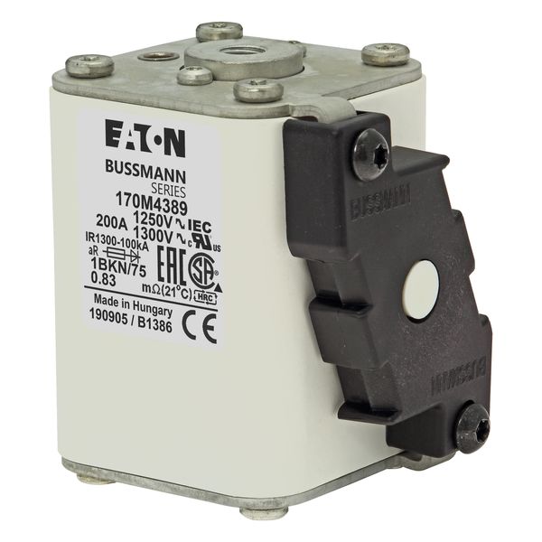 Fuse-link, high speed, 200 A, AC 1250 V, size 1, 53 x 69 x 74 mm, aR, IEC, UL, single indicator image 15