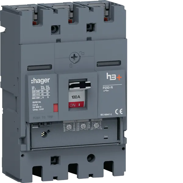 P250 LSnI 3P-3D 100A 40kA Circuit Breaker image 1