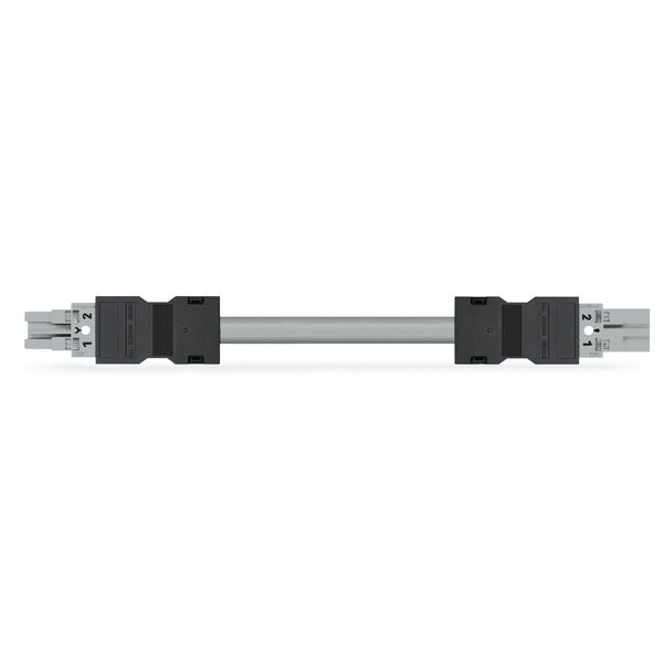 pre-assembled interconnecting cable Socket/plug 2-pole gray image 1
