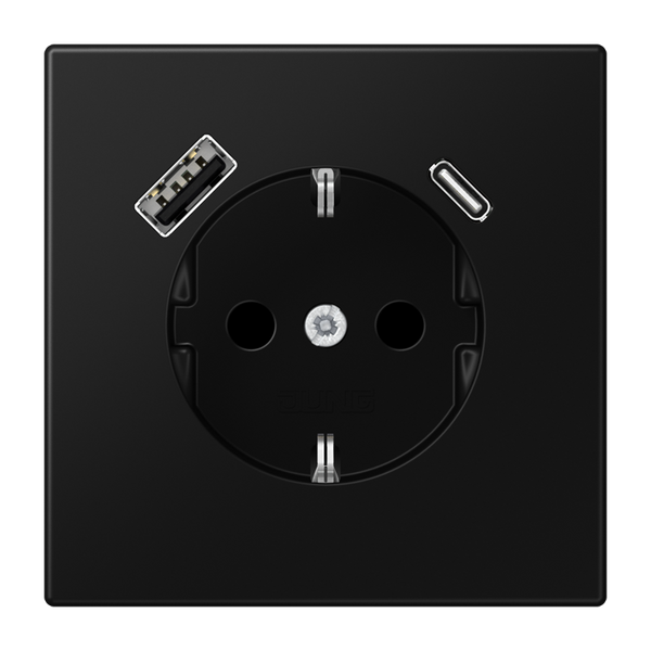 SCHUKO socket with USB charger LS1520-15CASWM image 1